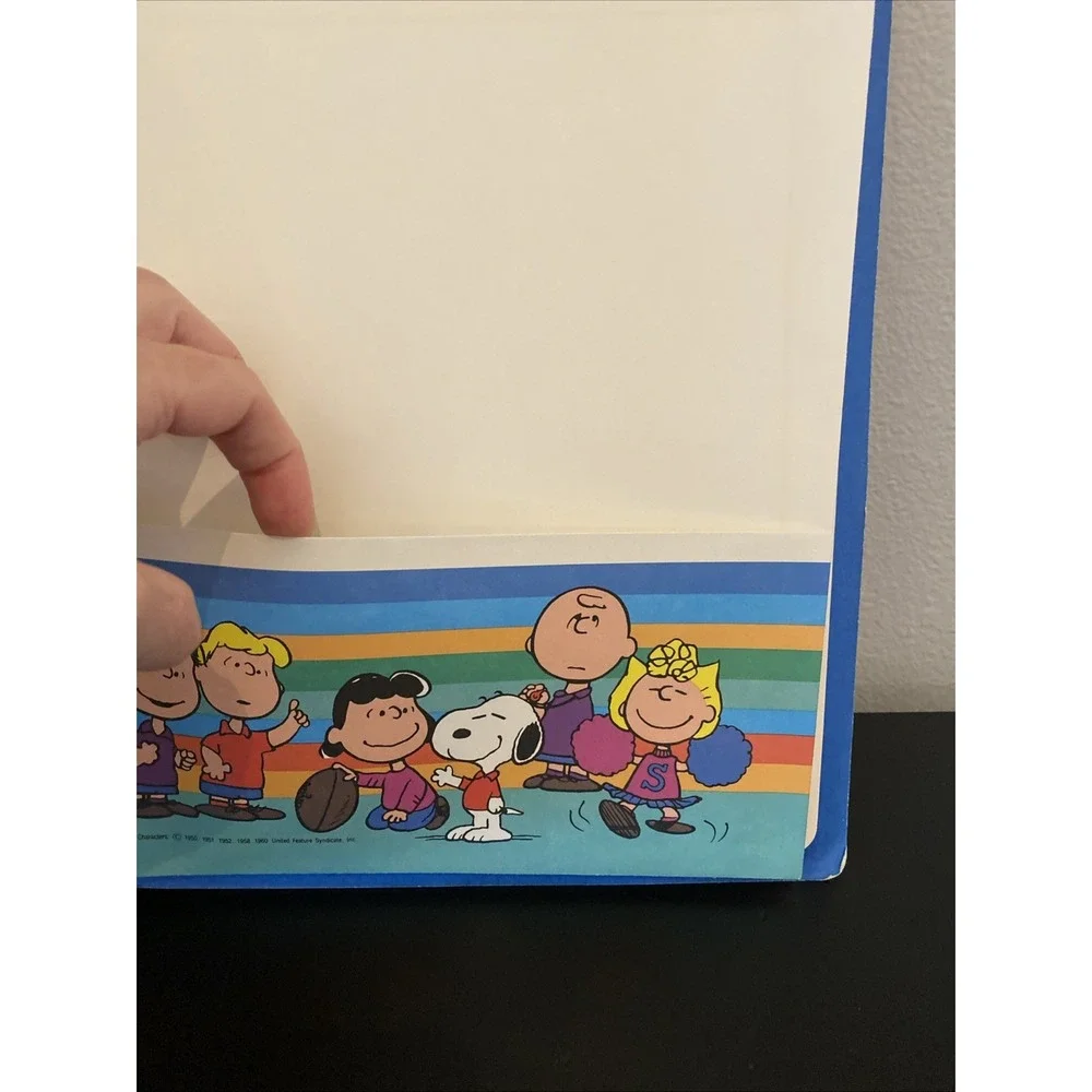 Vintage Snoopy 3‎ Ring Binder + 3 Internal Folders Peanuts Collection 1958 1965
